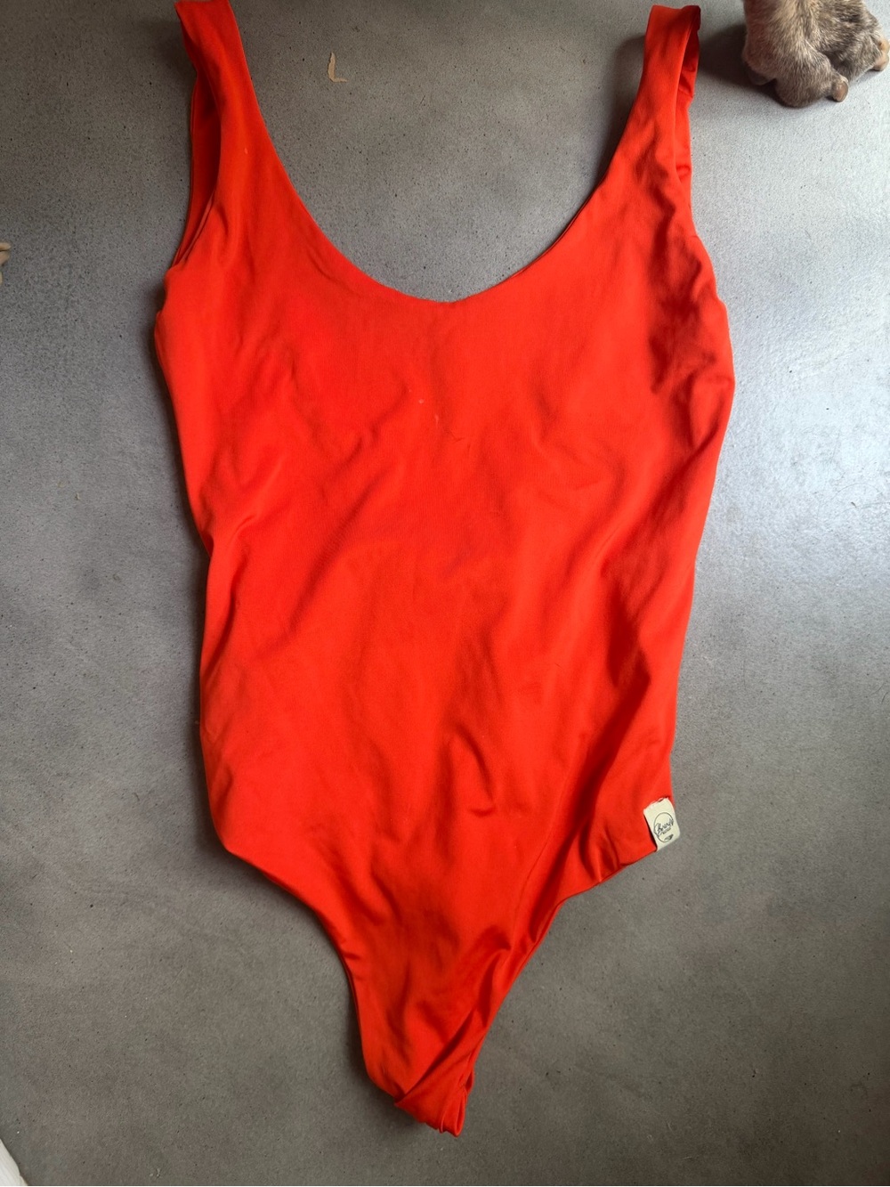 NWOT Brandi’s Boutique Bright Orange Low Back One Piece Swimsuit - Size Small